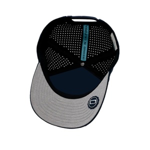 OEM Custom Mesh Perforated <b>Hat</b> Logo 5 Panel Slightly Curved Brim Snapback <b>Waterproof</b> Rubber Patch <b>Golf</b> Cap - Product Image 4