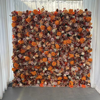 G94 Fond de mur de fleurs simulées de mariage Décoration de panneau de fleurs Rose Faux 5d Roll up Flower Wall for Party Celebration