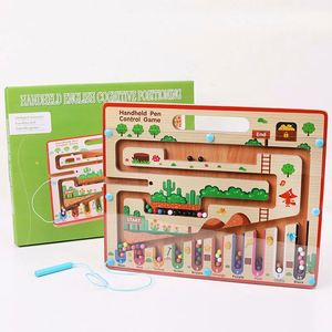 Nouveauté : Jouet en bois magnétique pour enfants de 4 à 6 ans, jeu de labyrinthe pour apprendre les lettres de l'alphabet, les couleurs et les nombres, avec stylo de contrôle - Product Image 5