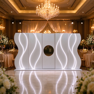 Telones de Fondo para Bodas 2026, con Luces LED Blancas, Pared Ondulada Brillante, Soporte Metálico Resistente para Eventos y Bodas - Product Image 5