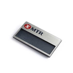 Customized Logo Portable Stainless Steel Black Rectangle Nameplate Office Name <b>Badge</b> - Product Image 3