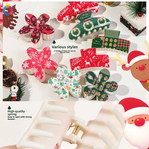 Nouveaux clips à cheveux pour femmes en ABS de Noël, faits à <span class=keywords><strong>la</strong></span> main, imprimés en UV, éléments festifs, design requin pour <span class=keywords><strong>la</strong></span> tête, accessoires pour cheveux - Product Image 4