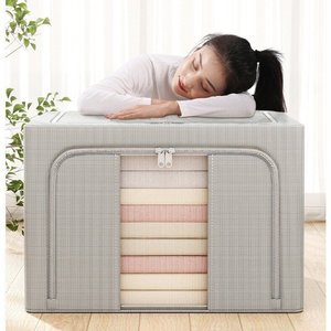 Foldable Steel Frame Fabric <strong>Storage</strong> <strong>Box</strong> Bedding <strong>Wardrobe</strong> Organizer Cheap Clothes Boxes Quilt Basket Functional Foldable Design - Product Image 3