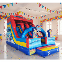 Toboggan gonflable commercial en PVC, jeux gonflables personnalisés, château gonflable combiné avec double toboggan pour le plaisir des enfants
