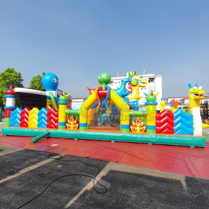 Parc de jeux gonflables géant pour enfants, parc d'attractions extérieur, animaux du pays des merveilles, ville gonflable amusante - Product Image 3