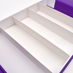 Tùy chỉnh sang trọng sô cô la Hộp quà tặng đôi mở màu tím phẳng đóng gói Logo tấm thiết kế mới cứng nhắc các tông dập nổi miếng bọt biển - Product Image 3