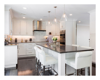 Nouveau design personnalisé charnières à fermeture en douceur garde-manger étagères de rangement en chêne blanc rénovation d'armoires de cuisine