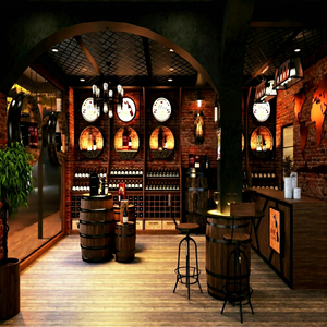 Bespoke Modern Wine Cellar Interior Design Service Multifunctional Wooden Liquor Store Shopfitting and Bottle Stand - Product Image 1