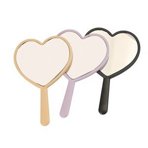 Miroir portable créatif en forme de cœur avec poignée, idéal pour le maquillage, la publicité et les cadeaux promotionnels (vente en gros) - Product Image 3