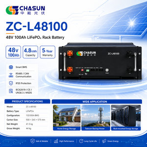 Módulo de Batería LiFePO4 CHASUN de 4.8kWh, 51.2V, 100Ah, Montable en Rack, Apilable, Expandible en Paralelo, CAN/RS485, para Almacenamiento Solar Fuera de la Red - Product Image 3