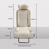 Siège de voiture à dossier haut coulissant vers l'arrière avec ceinture de sécurité haute sécurité, 180 °   Siège inclinable bidirectionnel entièrement plat, pour modification de camping-car, fourgonnette ou caravane