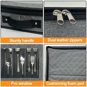 Multipurpose Flatware Organizer Silverware Storage <b>Box</b> for Packing Serving Utensils with 5 Dividers and Thick Surface - Product Image 6