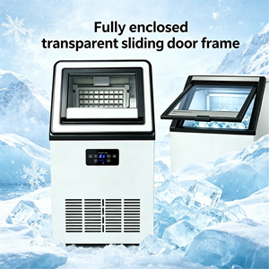 Máquina de Hielo Industrial Comercial <span class=keywords><strong>Bajo</strong></span> Mostrador, Mini Máquina Automática para Hacer Bloques de Hielo Congelado, 30-200 kg, Cubos Completos, Enfriamiento por Aire - Product Image 1