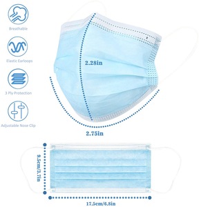 Bán Buôn 100Pcs Màu Đen Màu Xanh Y Tế 3ply Phẫu Thuật Mặt Nạ Dùng Một Lần Mặt Nạ Iir Biểu Tượng Tùy Chỉnh 2023 Masker - Product Image 2