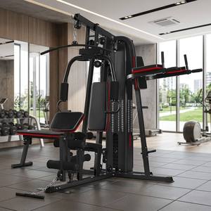 Máquina de Gimnasio Multifuncional Profesional de 3 Estaciones con Pila de Pesas de 45 kg, Equipo de Entrenamiento de Fuerza con Estación de Dips y <span class=keywords><strong>Banco</strong></span> para Abdominales - Product Image 2