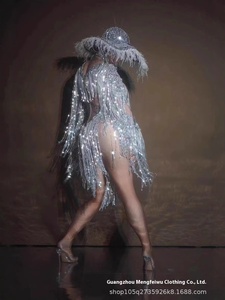 Performance di lusso per <span class=keywords><strong>cantanti</strong></span> e compagnie di ballo gonna di lusso con nappe d'argento con diamanti di fascia alta Siaman per il balletto Bar del Club - Product Image 5