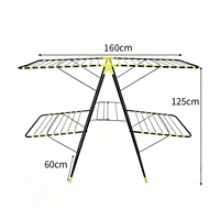 Séchoir à linge pliable double papillon, support de séchage en métal peu encombrant, multifonctionnel et réglable, pour vêtements modernes