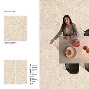 Crema Marfil Light 600x600mm Glossy Digital Glazed Porcelain <b>Floor</b> Tiles Beige Marble Look 24x24inch - Product Image 5