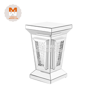 Table d'extrémité de piédestal miroir en verre moderne de vente chaude avec cristal flottant