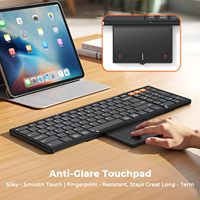 Keyboard lipat, papan ketik bluetooth dapat dilipat portabel dapat diisi ulang dengan Touchpad untuk Pc Smartphone