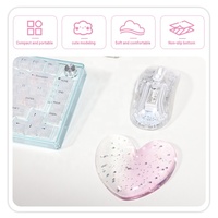 Tapis de souris en silicone transparent en forme de cœur avec repose-poignet, résistant à l'eau, anti-rayures, confortable pour le bureau et la maison