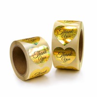 Rouleau d'autocollants personnalisés en forme de cœur holographique doré, étiquettes en feuille prismatique pour emballage cadeau, vente en gros