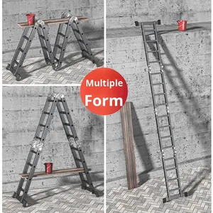 <span class=keywords><strong>Escaleras</strong></span> Combinadas Multifuncionales Industriales Plegables de Acero al Carbono con Alcance Extendido - Product Image 4