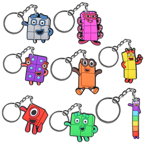 אישית מחזיקי מפתחות מספר בלוקים keyring custom רך pvc גומי 3d 2d מפתח שרשרות עבור חמוד מתנת יום הולדת - Product Image 1