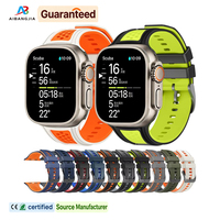 Bracelet de montre intelligente en silicone respirant avec boucle en métal noir pour Apple Iwatch Ultra 49 mm S11 10 46 mm, bracelet de sport