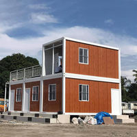 Casa contenedor Modular de estructura de acero pequeña portátil para exteriores para uso en tienda de oficina en casa DISEÑO DE Panel sándwich móvil