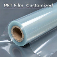 Film PET recyclé PCR résistant à la chaleur, membrane transparente écologique, largeur de rouleau personnalisée, impression offset, emballage de présentation pour supermarchés, découpe