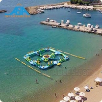 Jouets aquatiques gonflables mobiles d'extérieur, parc flottant, parc aquatique gonflable d'aventure aquatique pour la mer