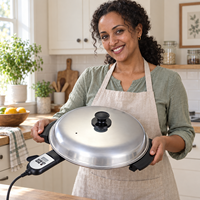 Machine à Injera Électrique Antiadhésive de 18 Pouces, Plaque à Crêpes Numérique Mogogo pour la Cuisine Éthiopienne à Domicile