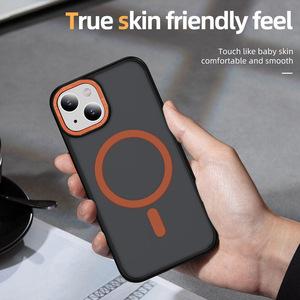Custodia per telefono IP17 Pro Max serie <span class=keywords><strong>Cloud</strong></span> bicolore con anello magnetico effetto pelle e pulsante hardware per fotocamera, compatibile con IP15 PLUS - Product Image 6