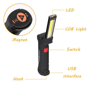 Mini Small Outdoor Rechargeable Portable Pocket Keychain Waterproof Camping Magnetic Inspection Cob <b>Led</b> Flashlight Working <b>Light</b> - Product Image 2