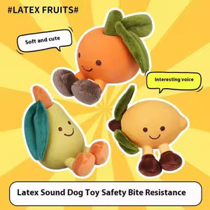 Gıcırtılı meyve desen kısa peluş köpek lateks interaktif köpek Squeak oyuncaklar - Product Image 6