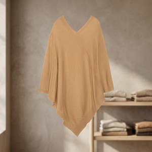 Women's Pure Cashmere Poncho Traditional Scarf & Shawl-Durable Multi-Purpose Medium Length All Seasons Lotus Fabrics LF O11 - Product Image 3