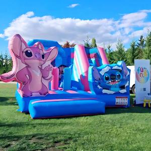 Castillo Inflable Stitch para Niños, Castillo Azul con Tobogán, <span class=keywords><strong>Jumper</strong></span> de PVC - Product Image 3