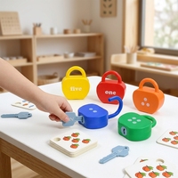 Jeu éducatif Montessori de correspondance des chiffres avec serrures et clés, puzzle en plastique pour l'apprentissage préscolaire