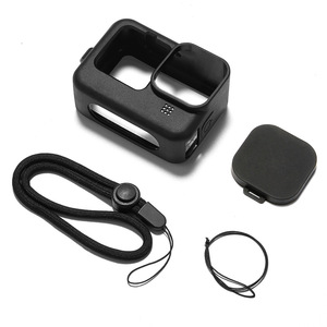 Funda de Silicona para Cámara de Acción GoPro Hero9 con Cubierta de Lente Resistente a Impactos, Negra y Azul, Incluye Correa - Product Image 3