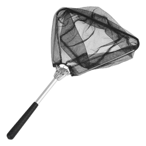 Épuisette de pêche pliable Sendema en alliage d'aluminium épais, double rangée de mailles, profondeur 20 cm, portable, en nylon + filet - Product Image 1