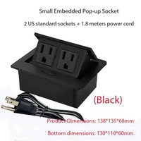 Prise de bureau encastrée Soft Pop, norme EU Schuko, 3 ports, 250V 16A, noire et argentée, pour table de conférence, personnalisable OEM