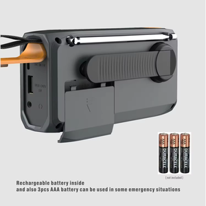 Radio d'urgence solaire à manivelle OEM 4500 mAh, radio numérique DAB FM, lampe LED, batterie externe, SOS, camping en plein air, plastique ABS, portable - Product Image 5