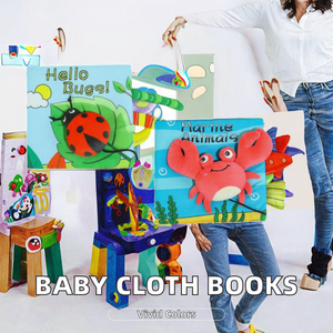 Libros de tela de desarrollo intelectual para bebés, historia de educación temprana con cola de Animal de tela suave, juguete educativo para niños - Product Image 2