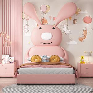 HJ HOME Camas Modernas Individuales Niños Muebles Tapizados Princesa Niños Niño Niña Niño Conejo Cama Para Niñas Habitación - Product Image 6