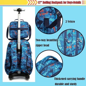 <span class=keywords><strong>Cartable</strong></span> Sacs d'école pour enfants Sac <span class=keywords><strong>à</strong></span> dos <span class=keywords><strong>à</strong></span> roulettes pour garçons Fille Voyage Sac <span class=keywords><strong>à</strong></span> dos roulant École Trolley Sac Ensemble avec boîte <span class=keywords><strong>à</strong></span> lunch - Product Image 3