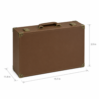 Boîte cadeau personnalisée pour jetons de poker avec présentoir de jeu de table en cuir PU marron et emballage de codage de cartes