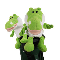Housse de club de golf personnalisée avec tête d'animal amusante en peluche et coton, logo brodé