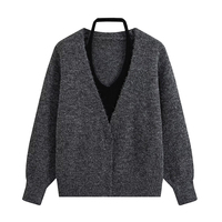 ZATRHMBM Vêtements pour femmes automne 2026 Nouvelle mode Pull tricoté double couche Rétro Manches longues Hauts décontractés pour femmes