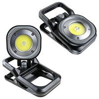 Lámpara de Trabajo LED COB Recargable de 4000 mAh con Clip Magnético, Lámpara de Proyección con Rotación de 360 Grados, Resistente al Agua IPX4, Lámpara de Trabajo para Camping